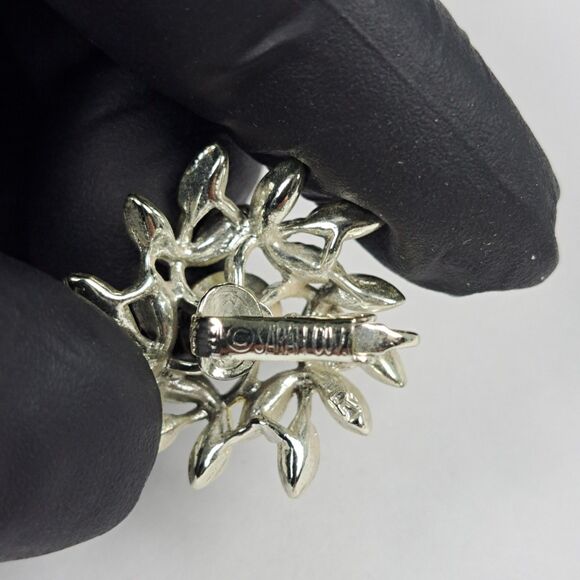 Vintage Sarah Coventry Clip On Earrings Silver Tone Smoky Rhinestone - Picture 7 of 9